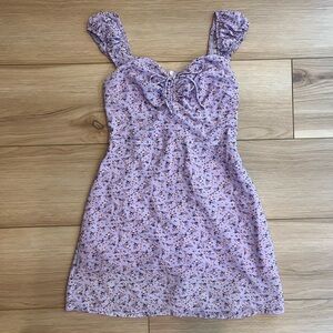White fox purple floral dress
